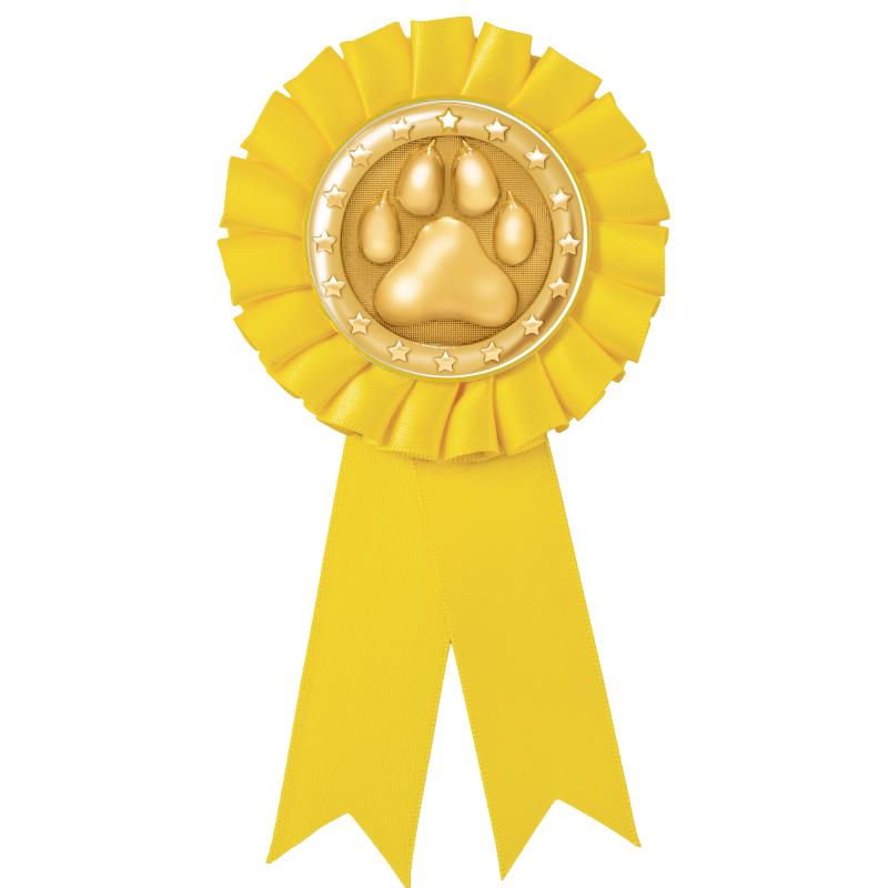 YELLOW MYLAR ROSETTES