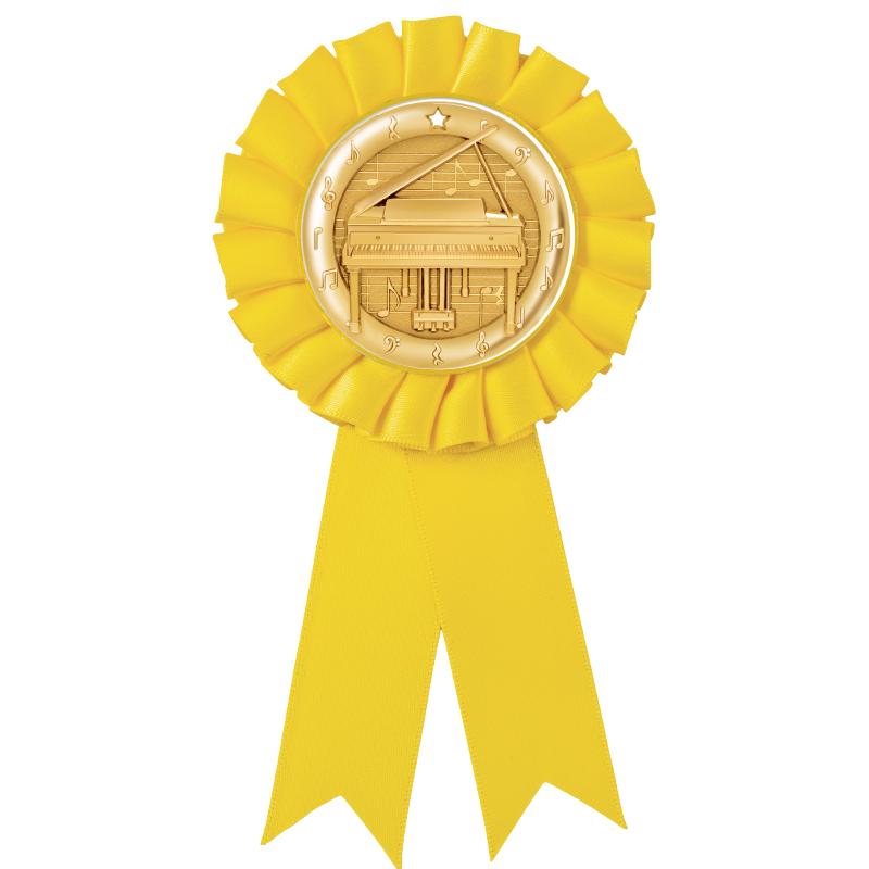 YELLOW MYLAR ROSETTES