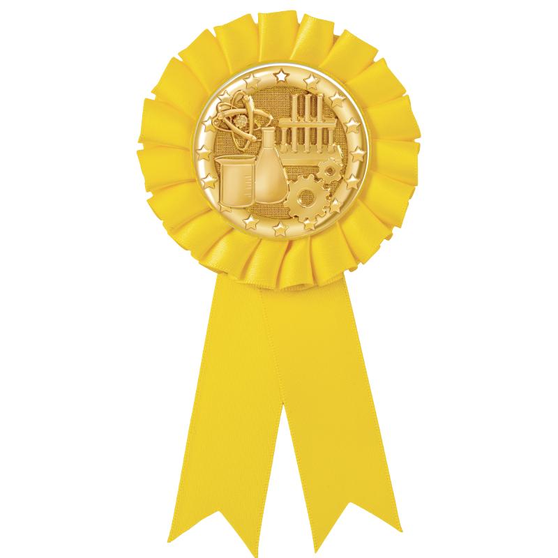 YELLOW MYLAR ROSETTES