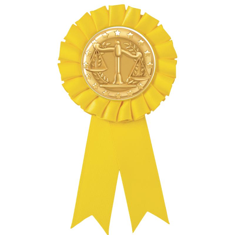 YELLOW MYLAR ROSETTES