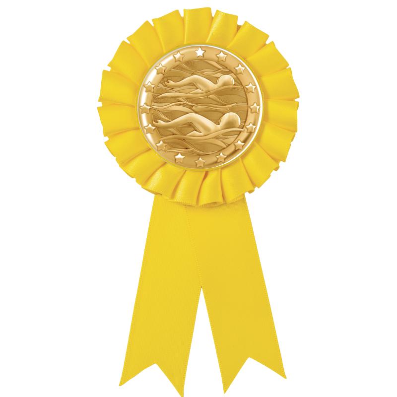 YELLOW MYLAR ROSETTES