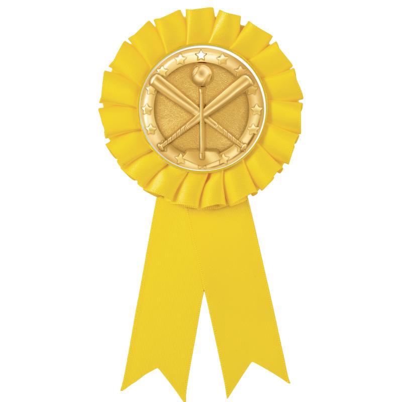 YELLOW MYLAR ROSETTES