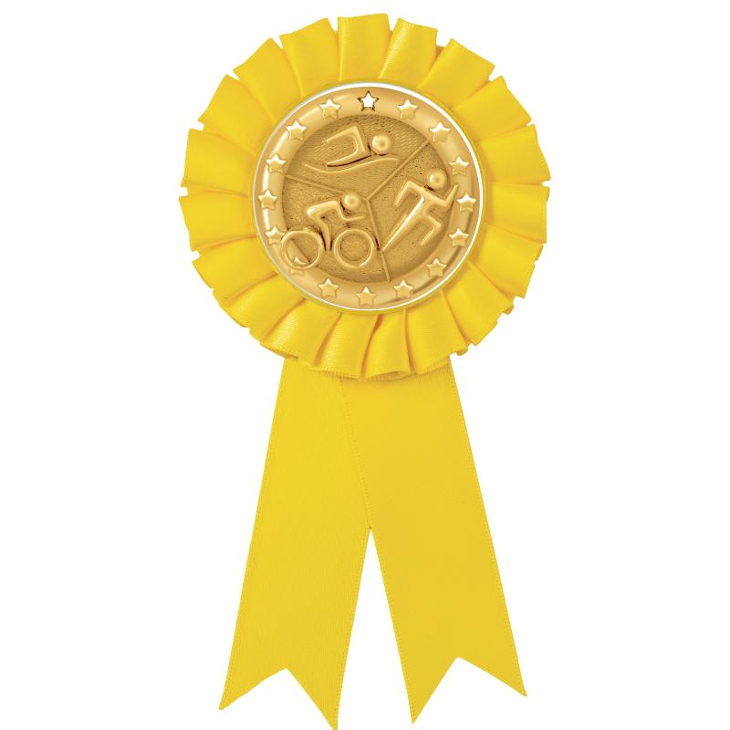 YELLOW MYLAR ROSETTES