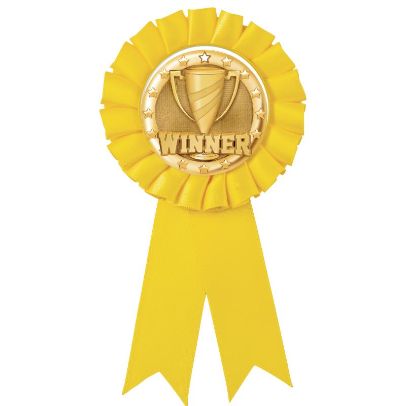 YELLOW MYLAR ROSETTES