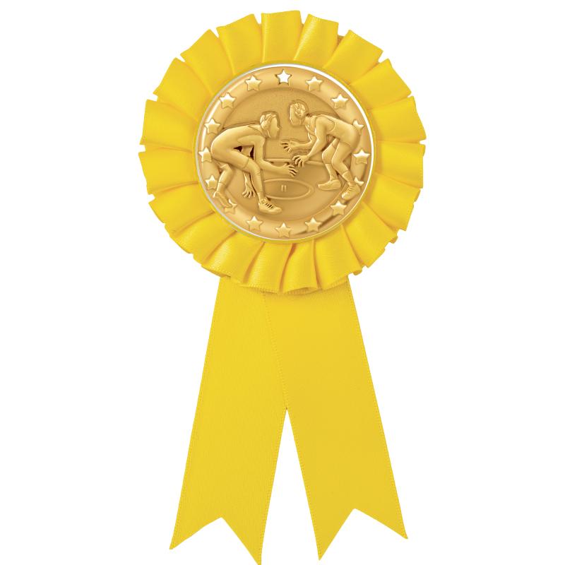 YELLOW MYLAR ROSETTES