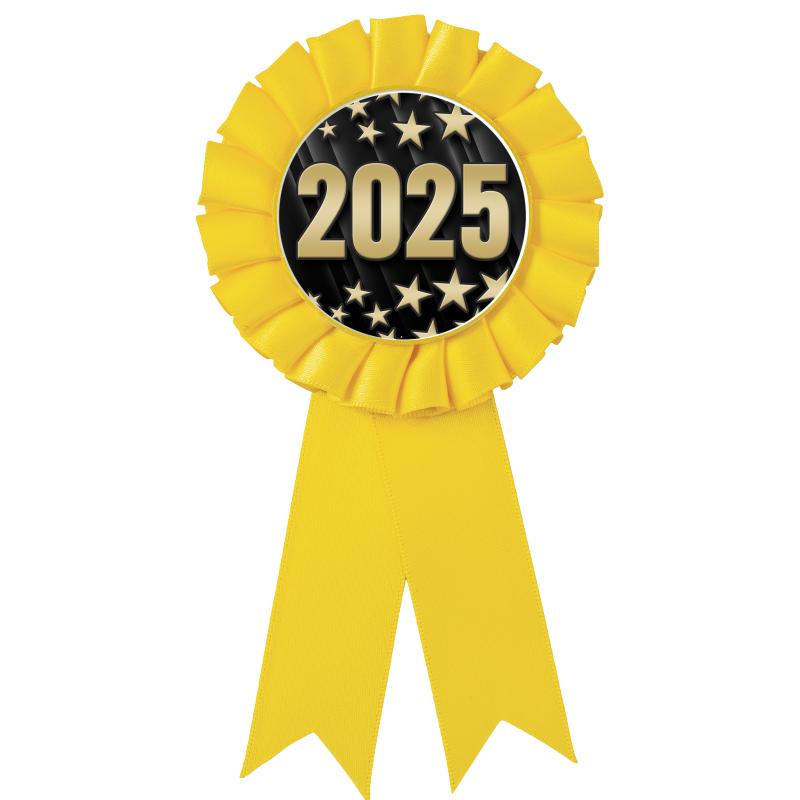 YELLOW MYLAR ROSETTES