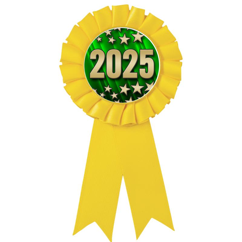 YELLOW MYLAR ROSETTES