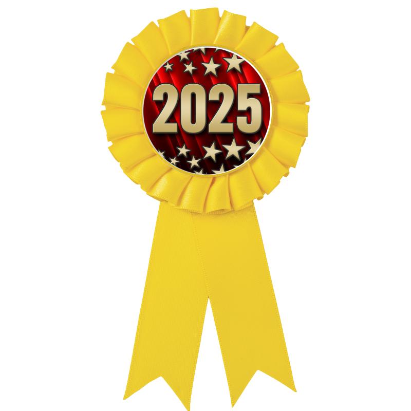 YELLOW MYLAR ROSETTES