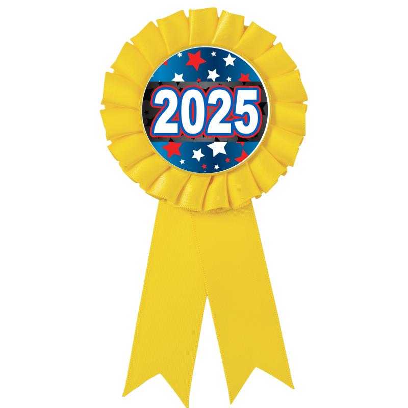 YELLOW MYLAR ROSETTES