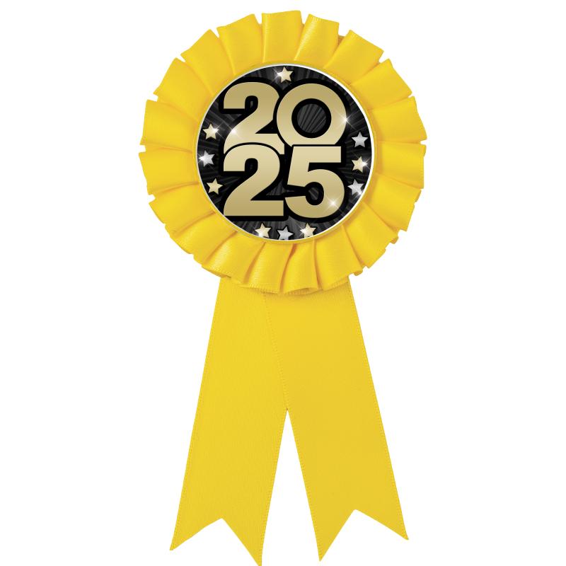 YELLOW MYLAR ROSETTES