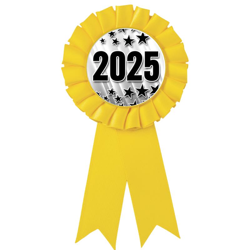 YELLOW MYLAR ROSETTES