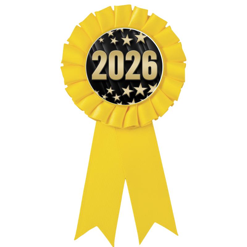 YELLOW MYLAR ROSETTES