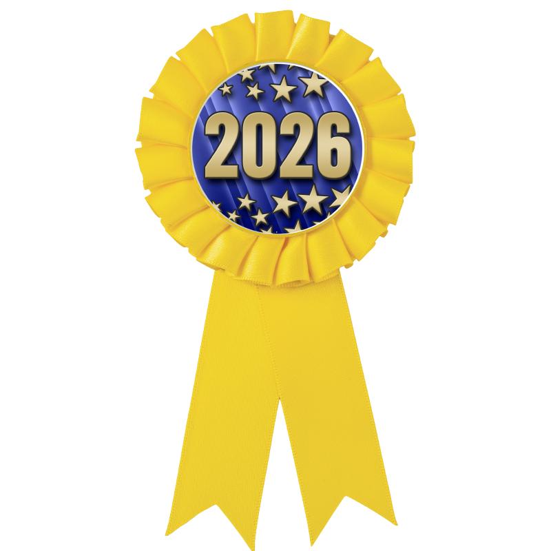 YELLOW MYLAR ROSETTES