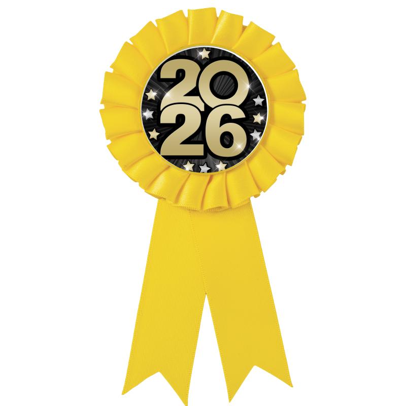 YELLOW MYLAR ROSETTES