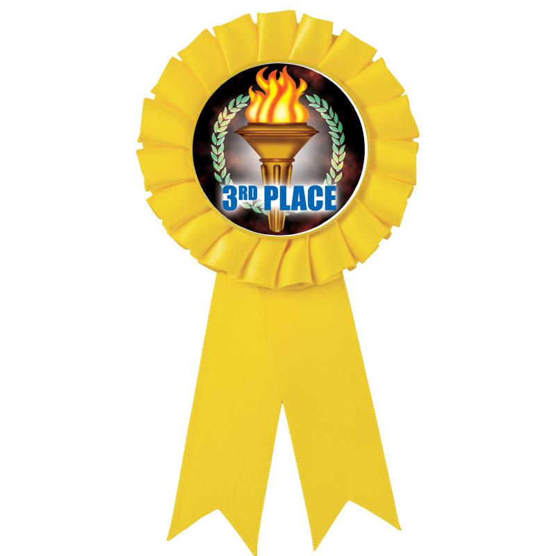 YELLOW MYLAR ROSETTES