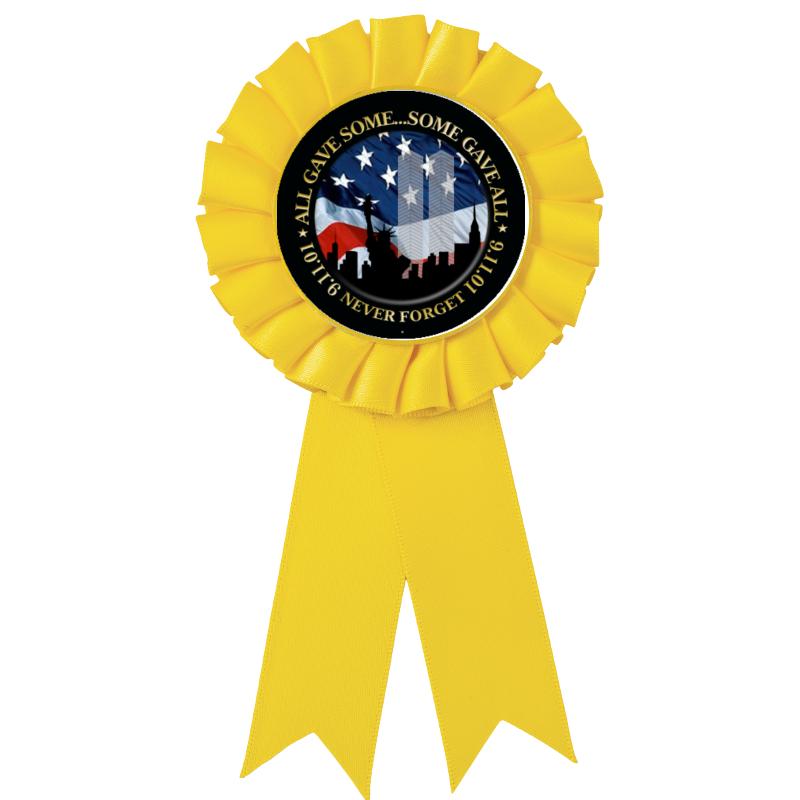 YELLOW MYLAR ROSETTES