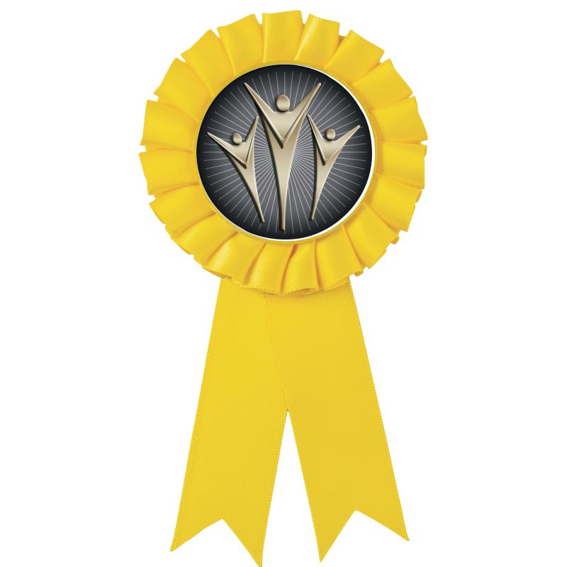 YELLOW MYLAR ROSETTES