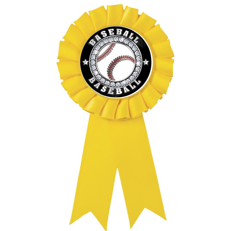 YELLOW MYLAR ROSETTES