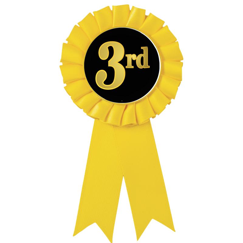 YELLOW MYLAR ROSETTES