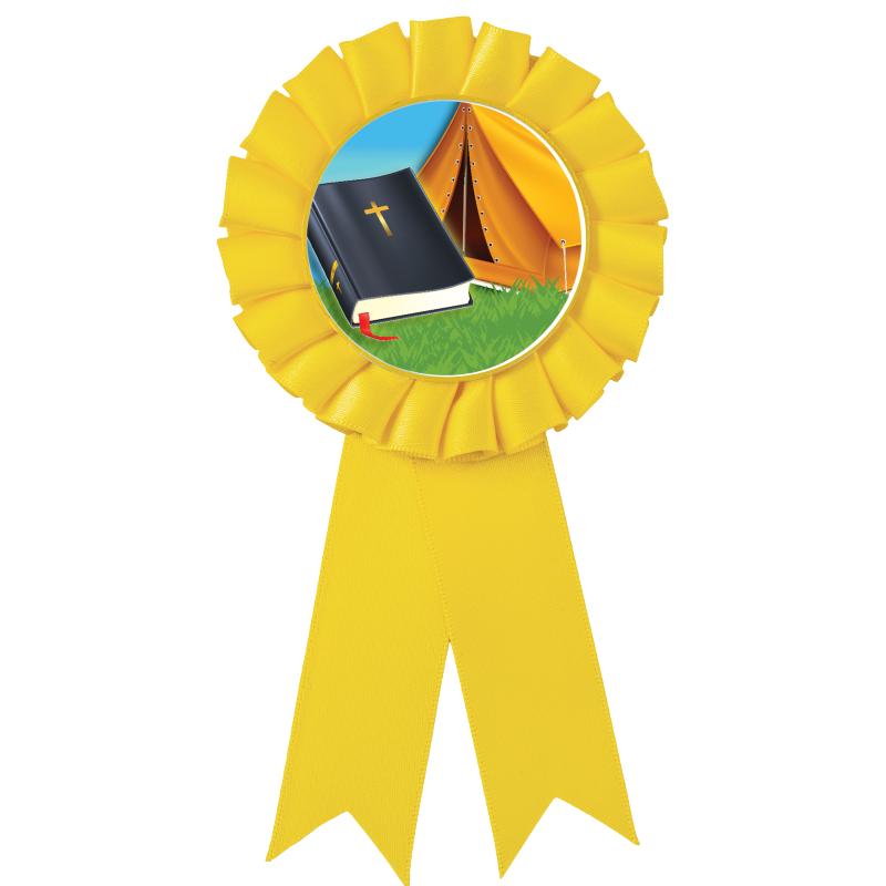 YELLOW MYLAR ROSETTES