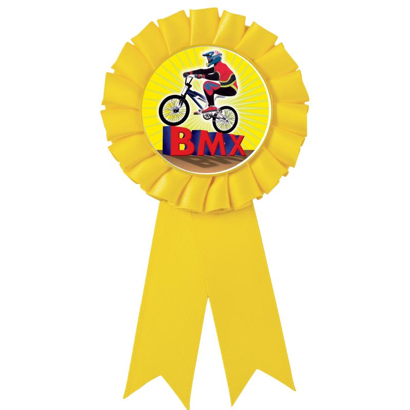 YELLOW MYLAR ROSETTES