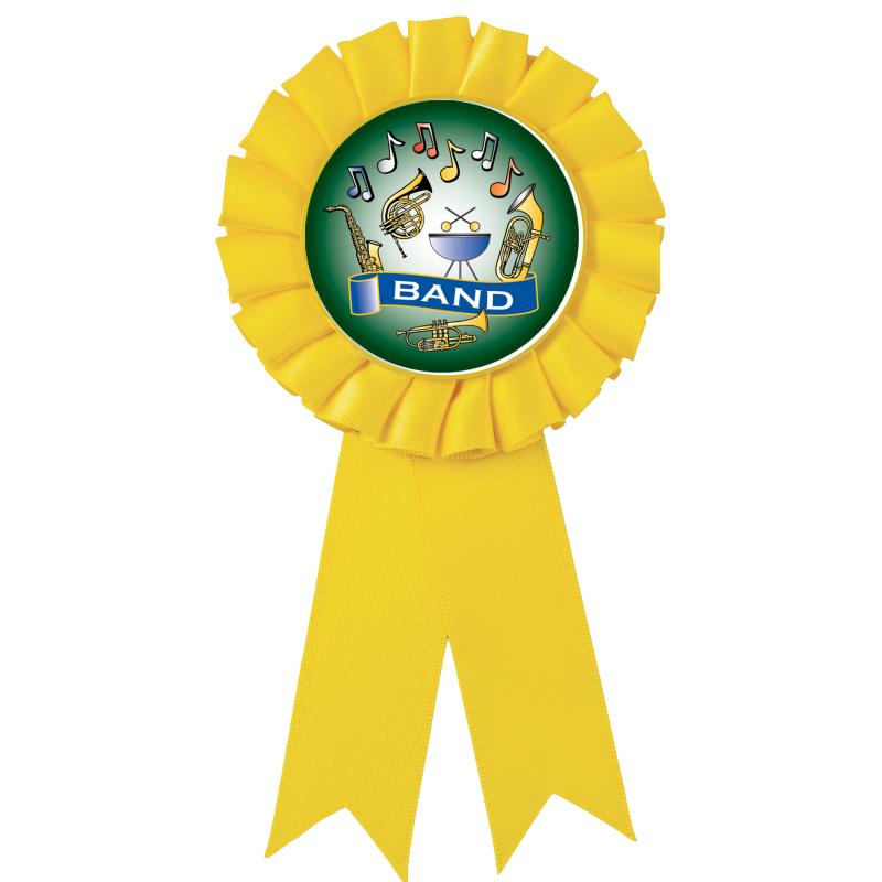 YELLOW MYLAR ROSETTES