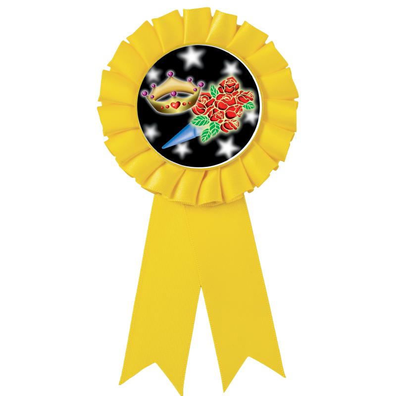 YELLOW MYLAR ROSETTES