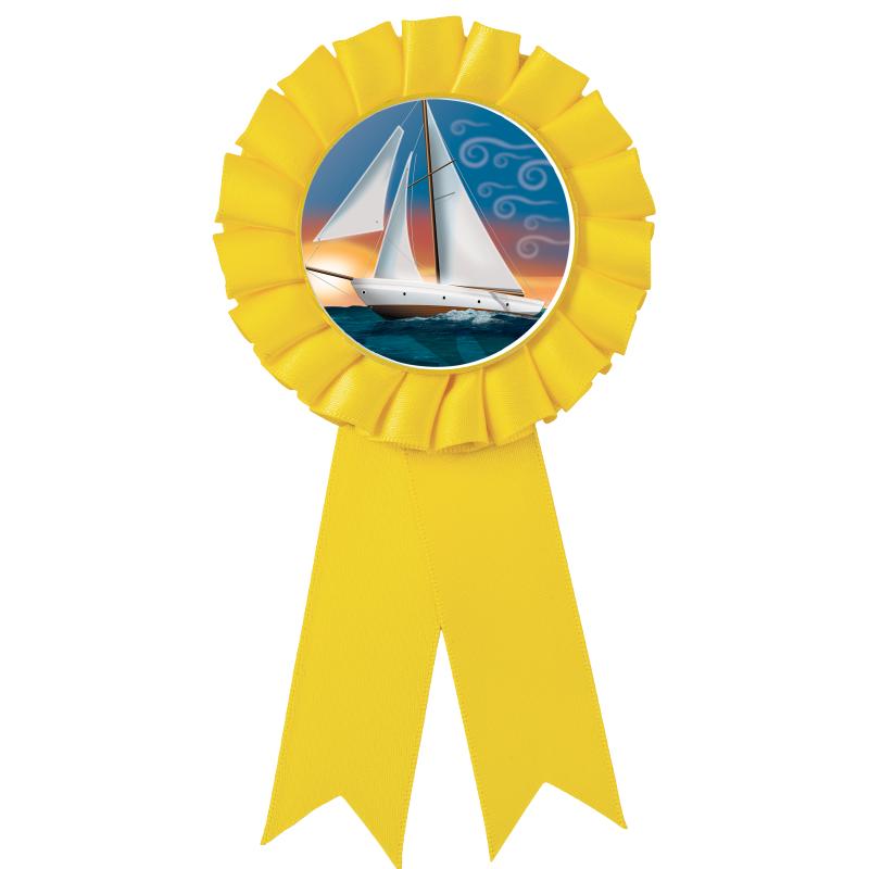 YELLOW MYLAR ROSETTES