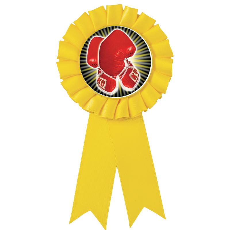 YELLOW MYLAR ROSETTES