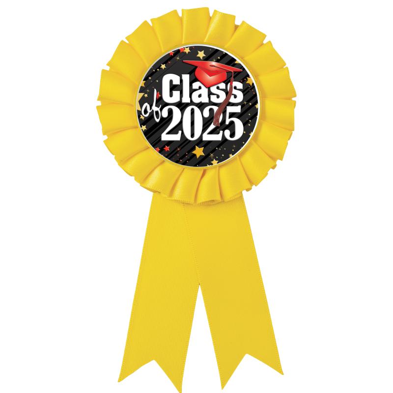 YELLOW MYLAR ROSETTES