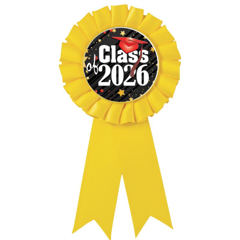 YELLOW MYLAR ROSETTES