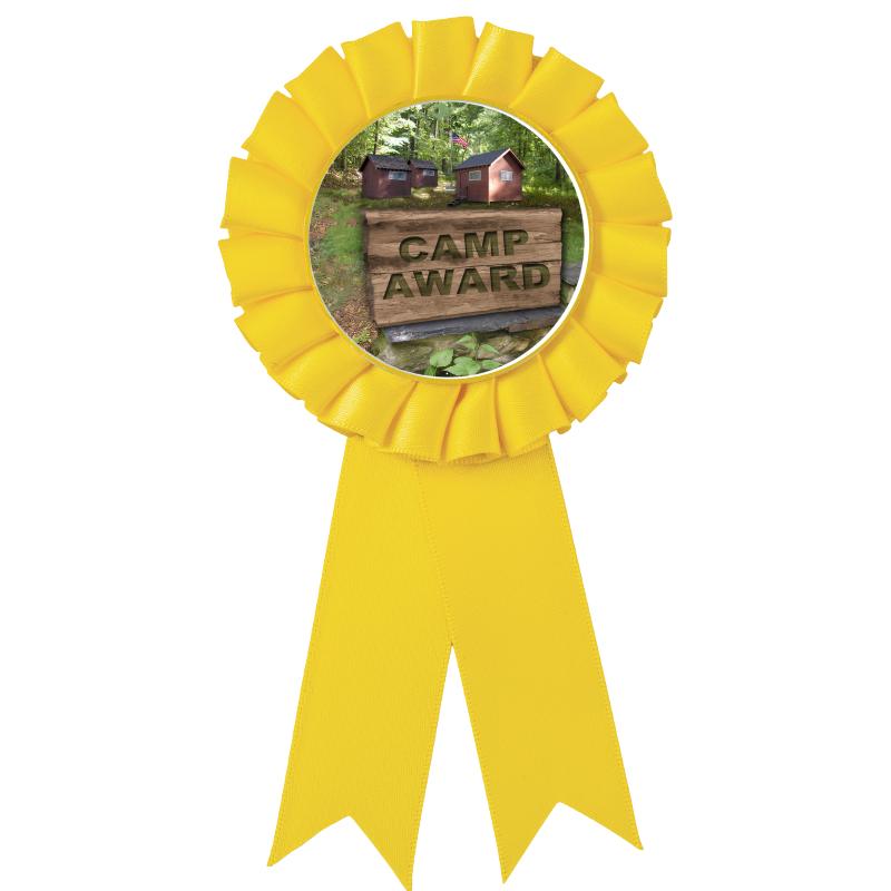 YELLOW MYLAR ROSETTES