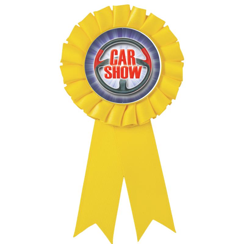 YELLOW MYLAR ROSETTES