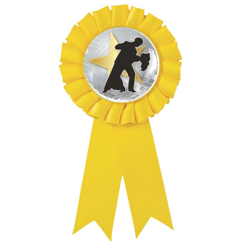 YELLOW MYLAR ROSETTES