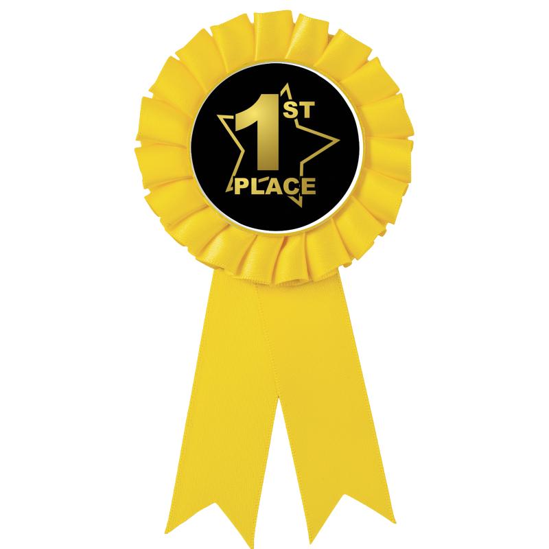 YELLOW MYLAR ROSETTES