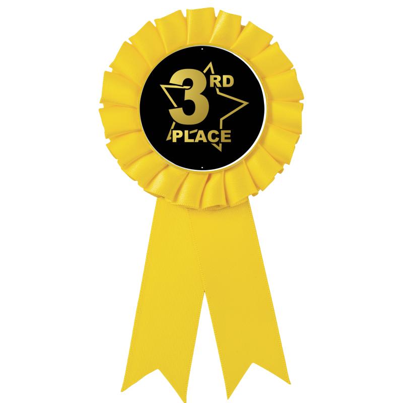 YELLOW MYLAR ROSETTES