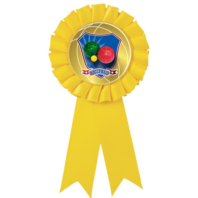 YELLOW MYLAR ROSETTES