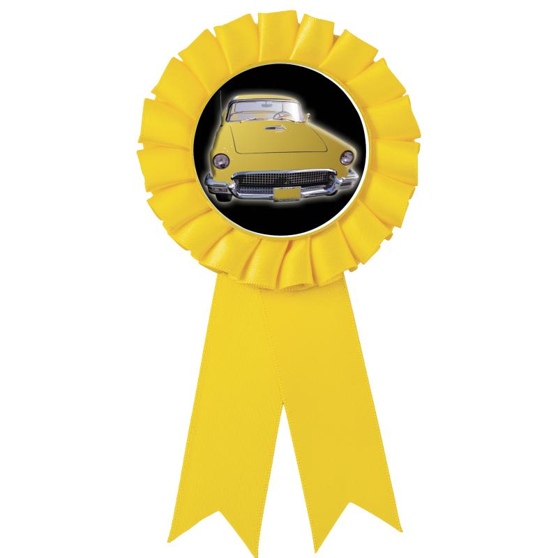 YELLOW MYLAR ROSETTES