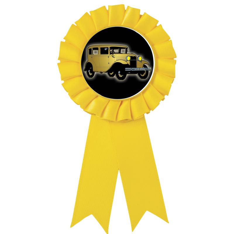 YELLOW MYLAR ROSETTES