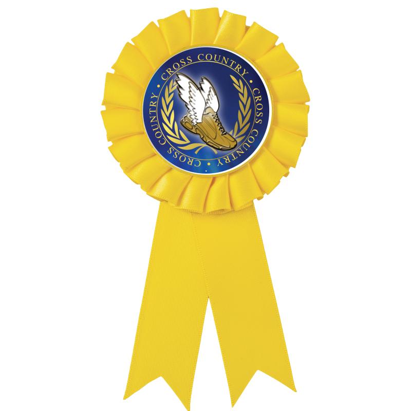 YELLOW MYLAR ROSETTES