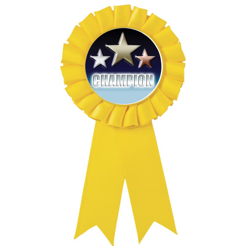 YELLOW MYLAR ROSETTES