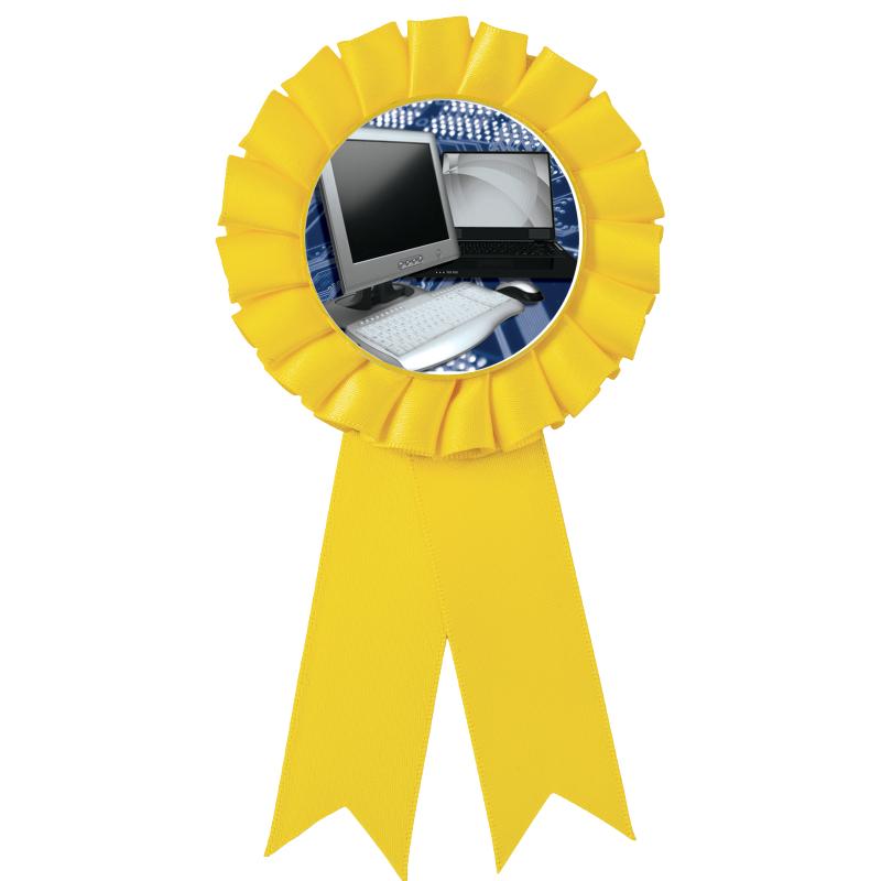 YELLOW MYLAR ROSETTES