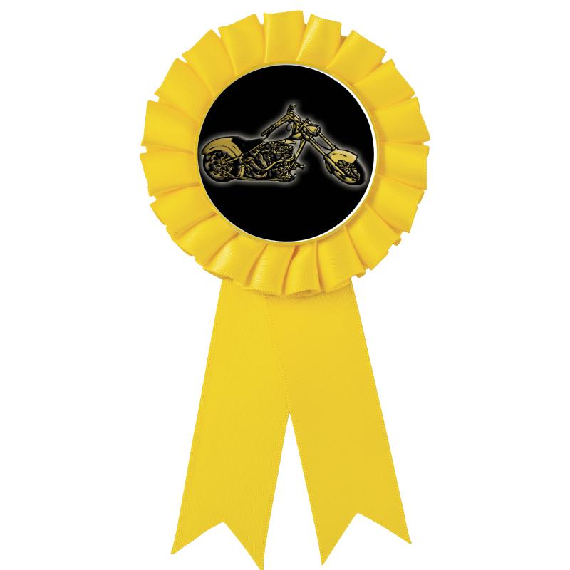 YELLOW MYLAR ROSETTES