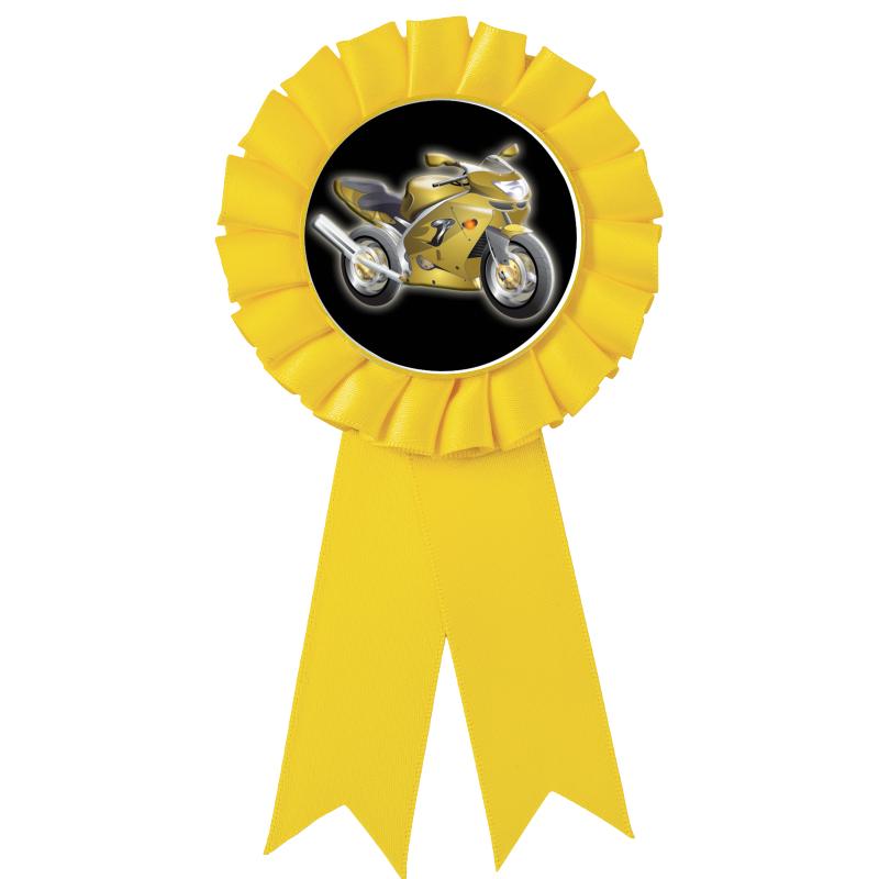 YELLOW MYLAR ROSETTES