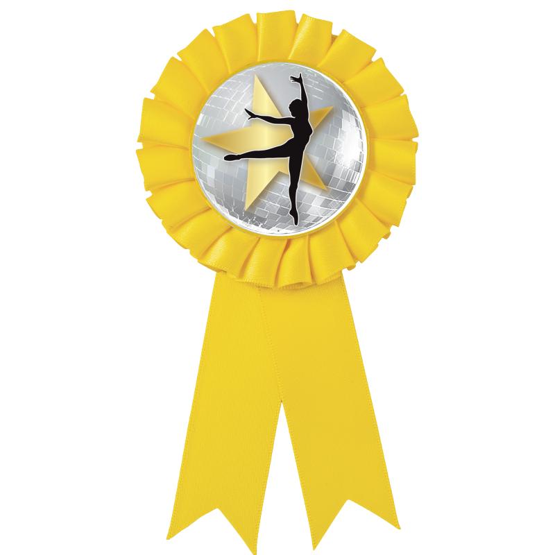 YELLOW MYLAR ROSETTES