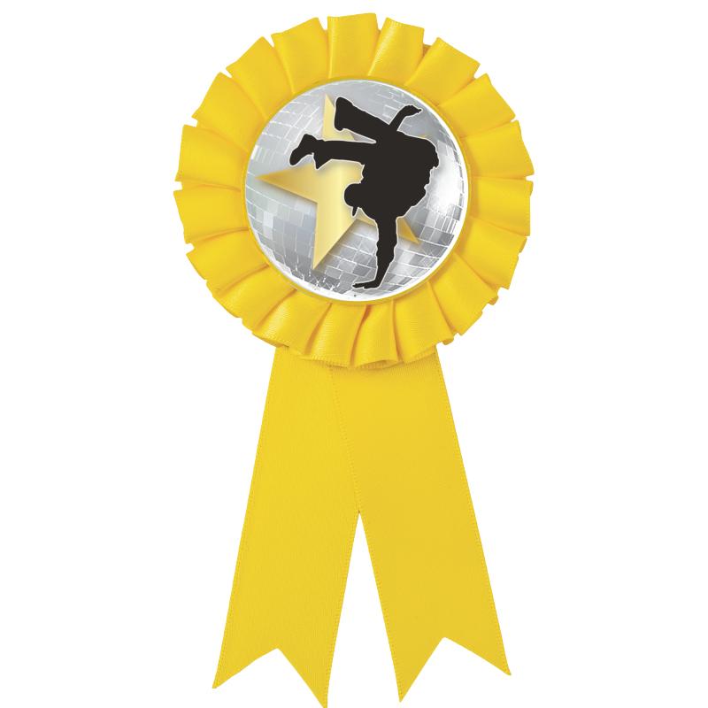 YELLOW MYLAR ROSETTES