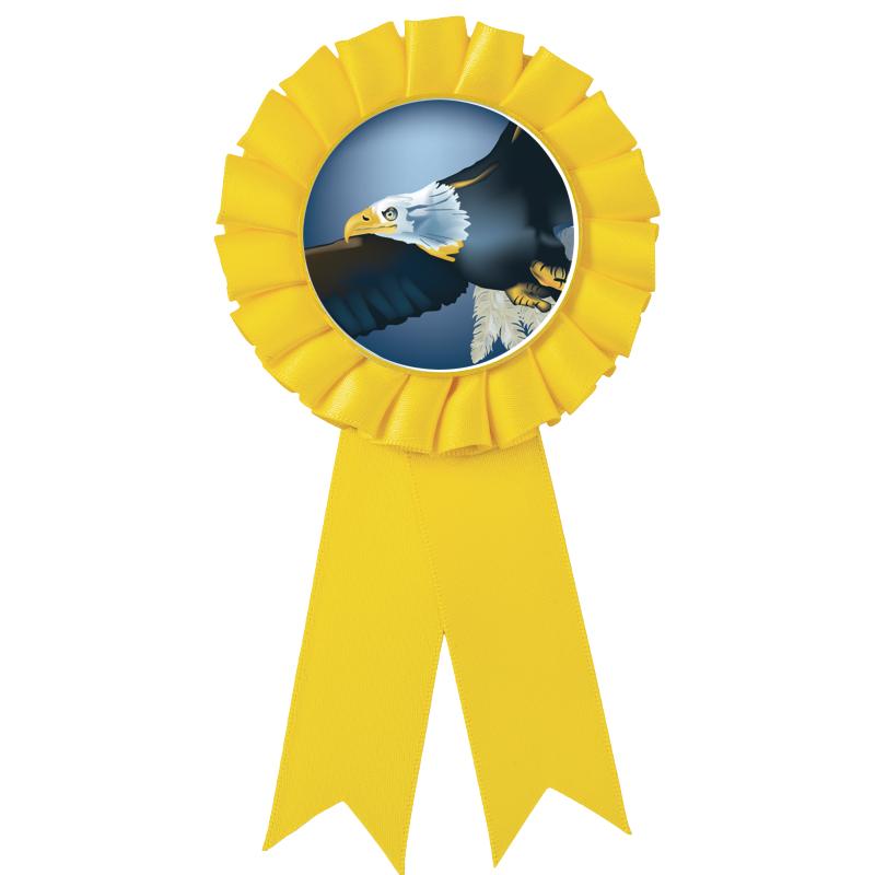 YELLOW MYLAR ROSETTES