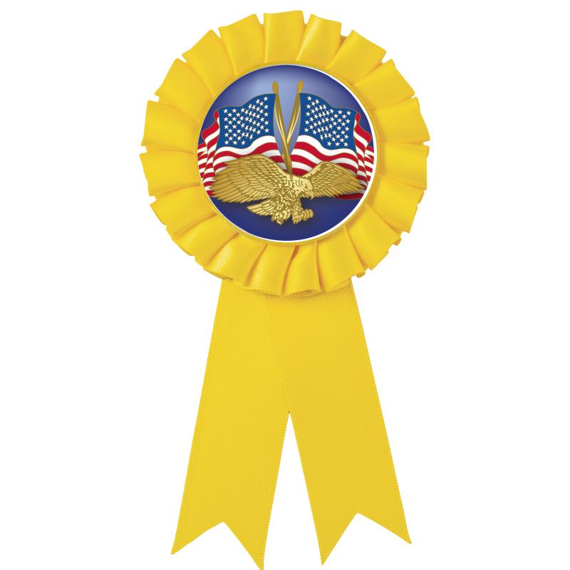 YELLOW MYLAR ROSETTES