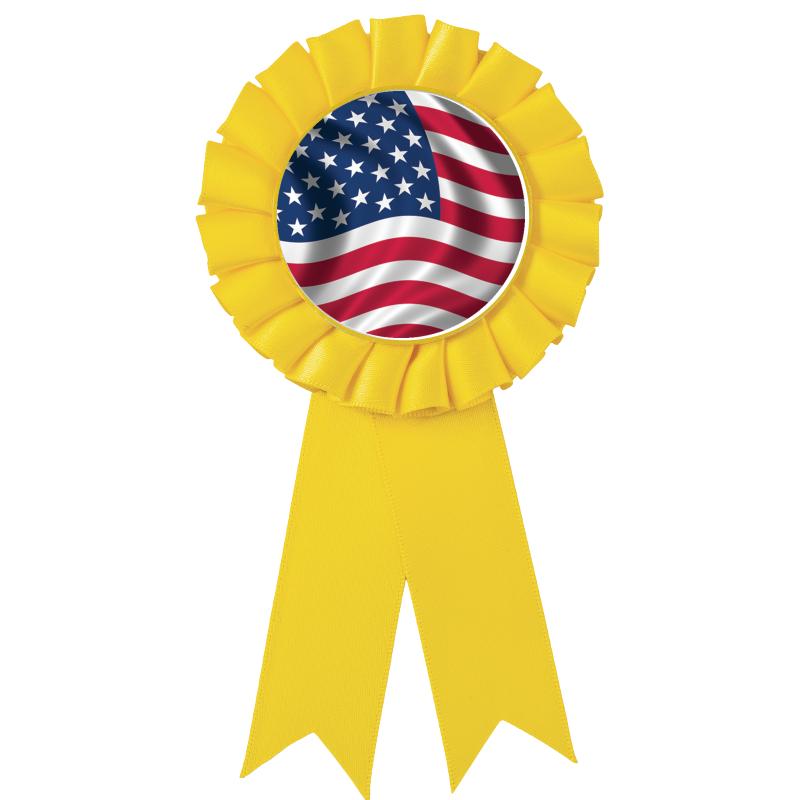 YELLOW MYLAR ROSETTES