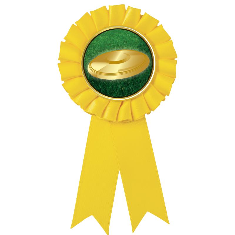 YELLOW MYLAR ROSETTES